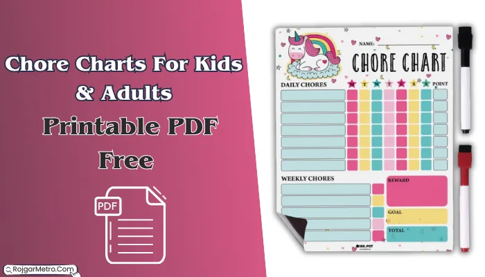 Printable Chore Charts For Kids And Adults PDF Free Download