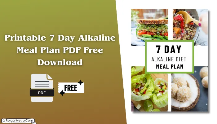 Printable 7 day alkaline meal plan (Menu And Diet) pdf free download