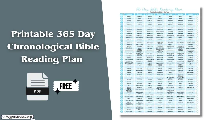 Printable 365 Day Chronological Bible Reading Plan 2024 PDF Free