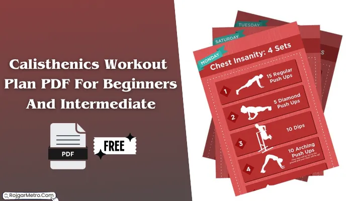 Calisthenics Workout Plan Free PDF For Beginners And Intermediate