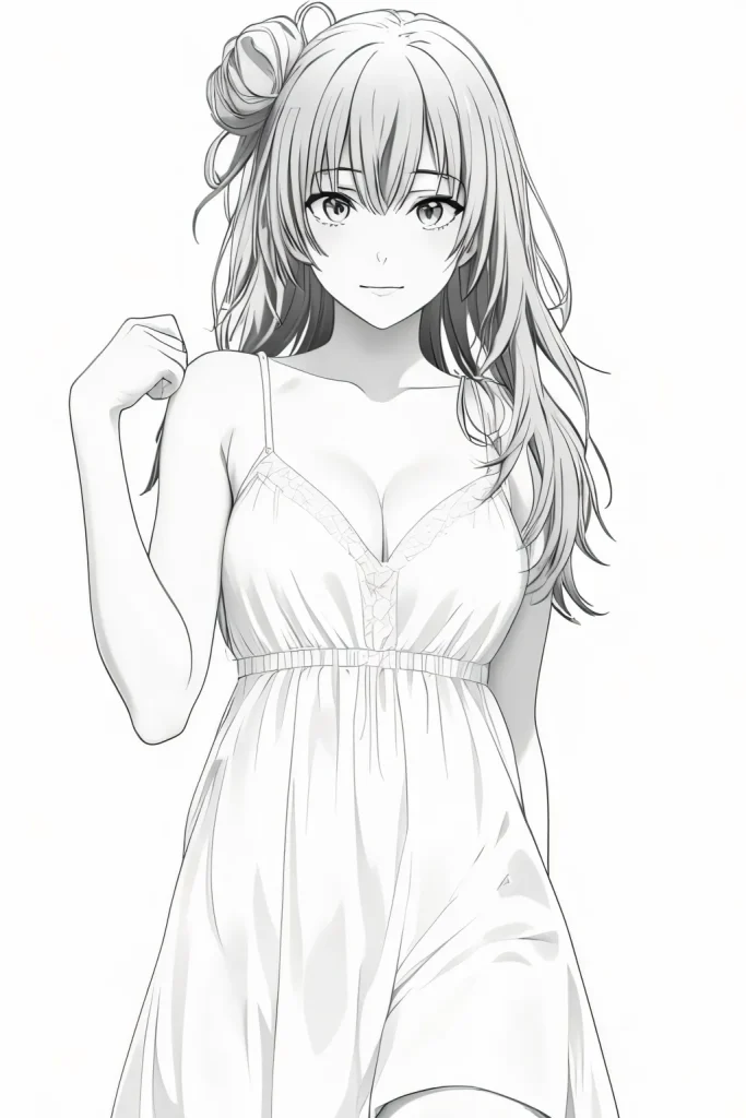 Cute anime girl coloring pages printable free