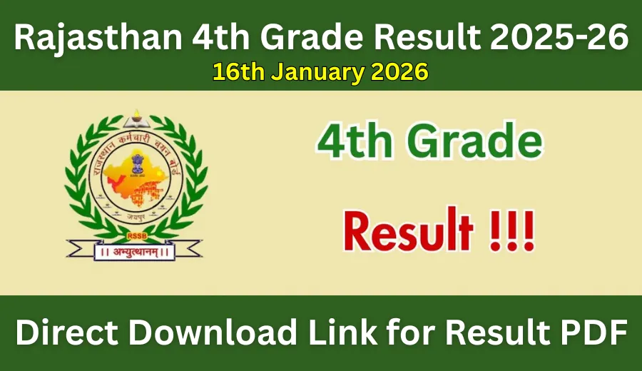 Rajasthan 4th Grade Result 2025-26 Declared: Check Merit List & Cut Off at rssb.rajasthan.gov.in