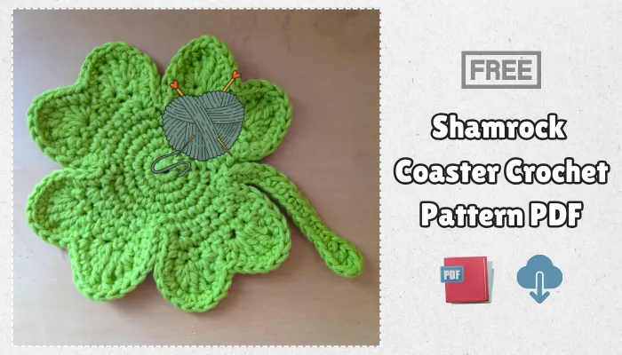 Simple Shamrock Coaster Crochet Pattern PDF Free Download