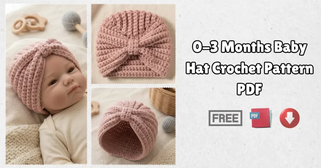 0-3 Months Baby Hat Crochet Pattern PDF Free Download