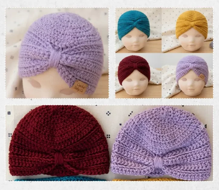 Crochet Baby Turban Pattern PDF Free Download (0 to 3 Months)