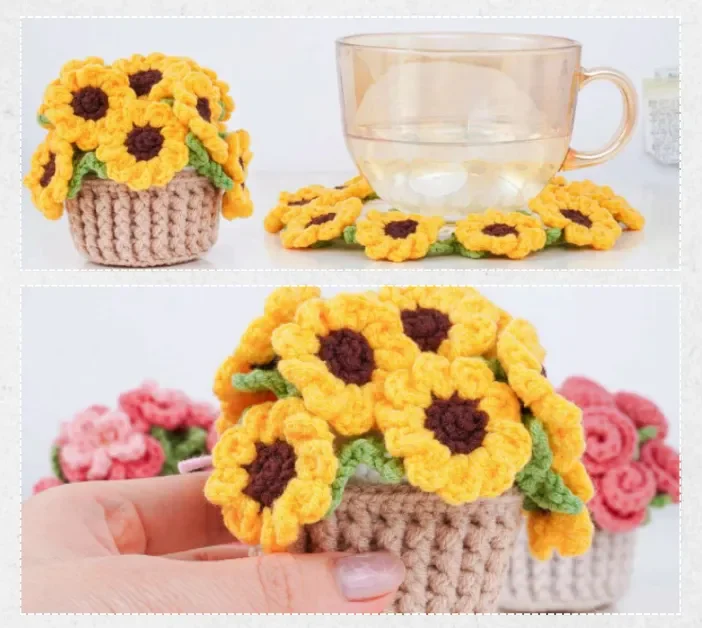 Sunflower Coaster Crochet Pattern PDF Free Download